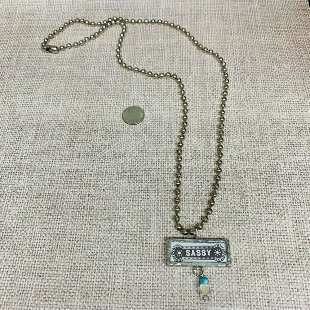 Sassy Spunky Affirmation Silver Necklace